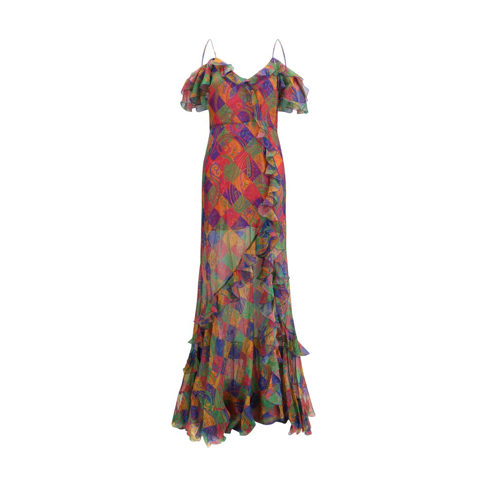 Multicolor Silk Casual Dress - ventzia