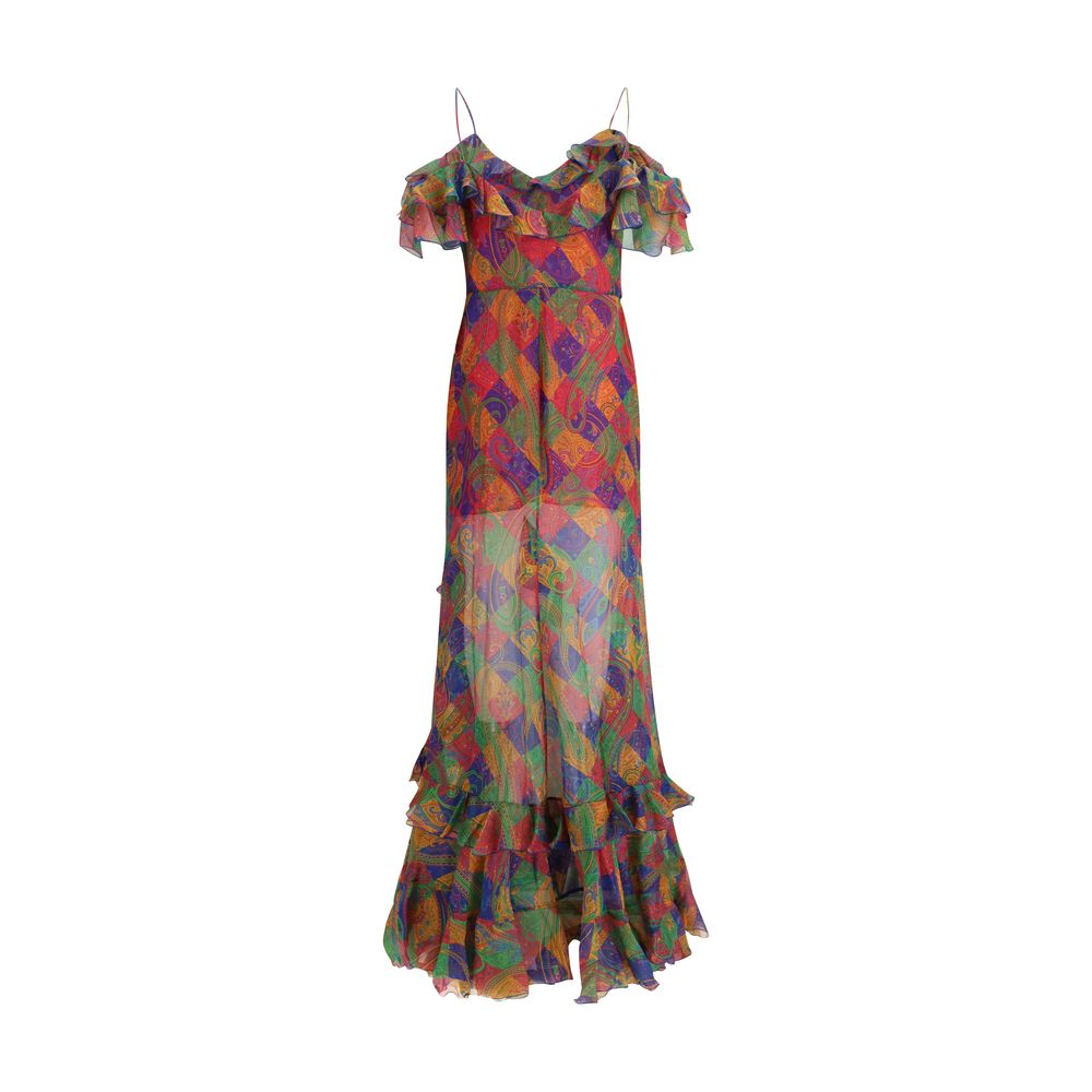 Multicolor Silk Casual Dress - ventzia