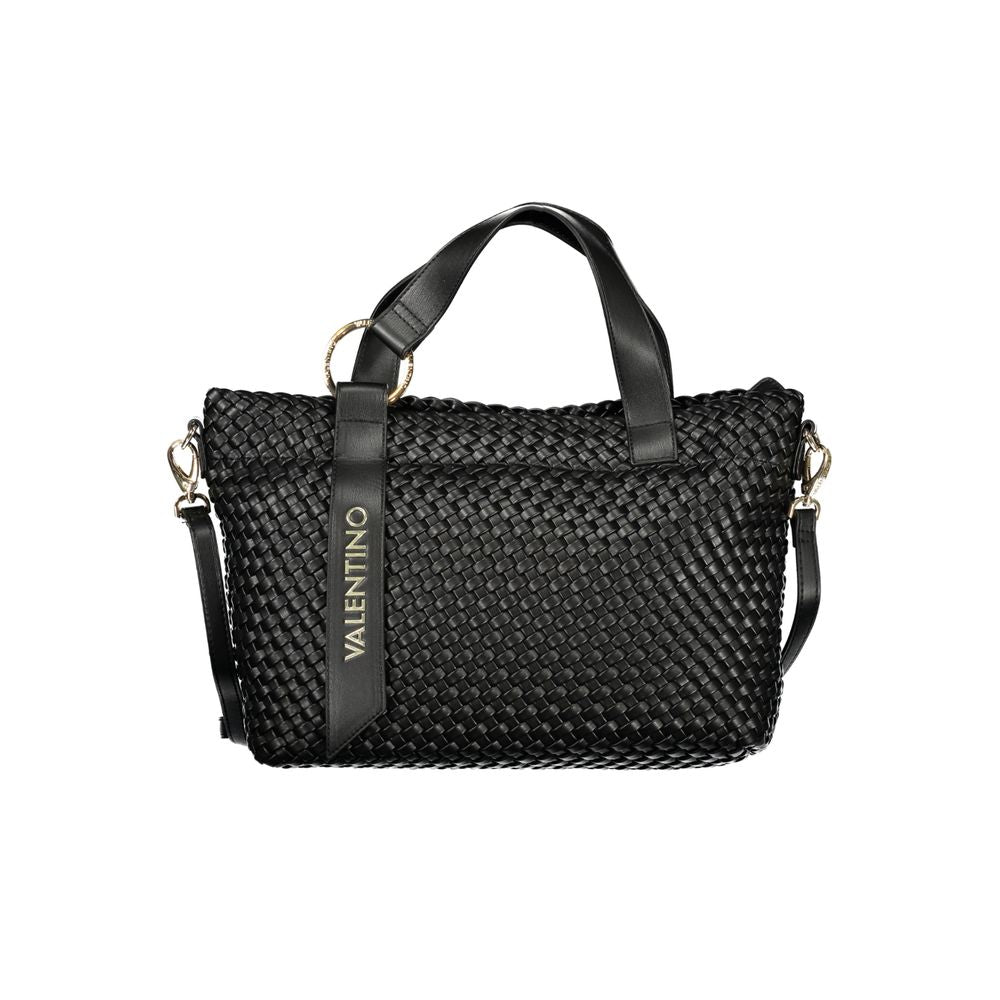 Black Polyurethane Women Handbag - ventzia