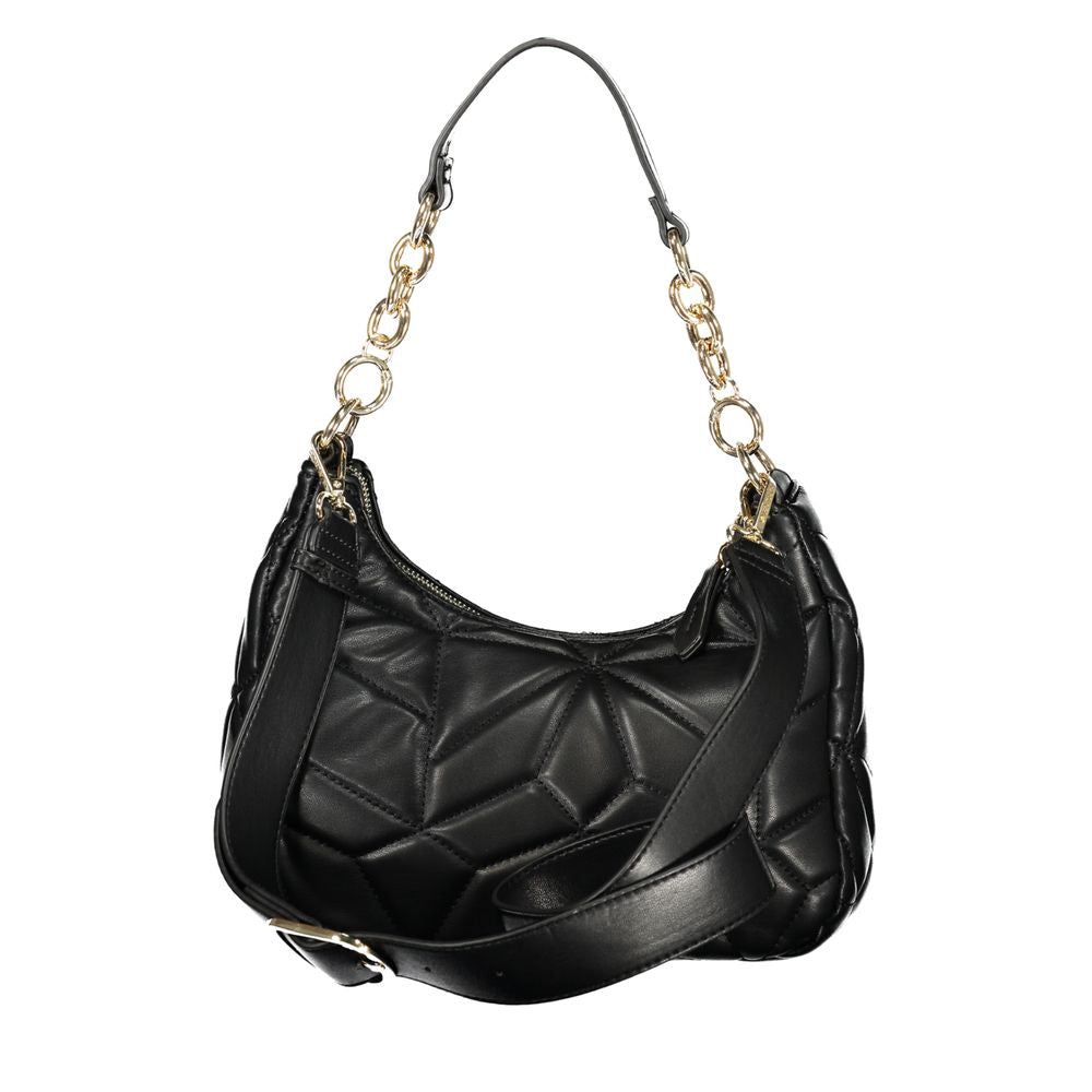 Black Polyurethane Women Handbag - ventzia