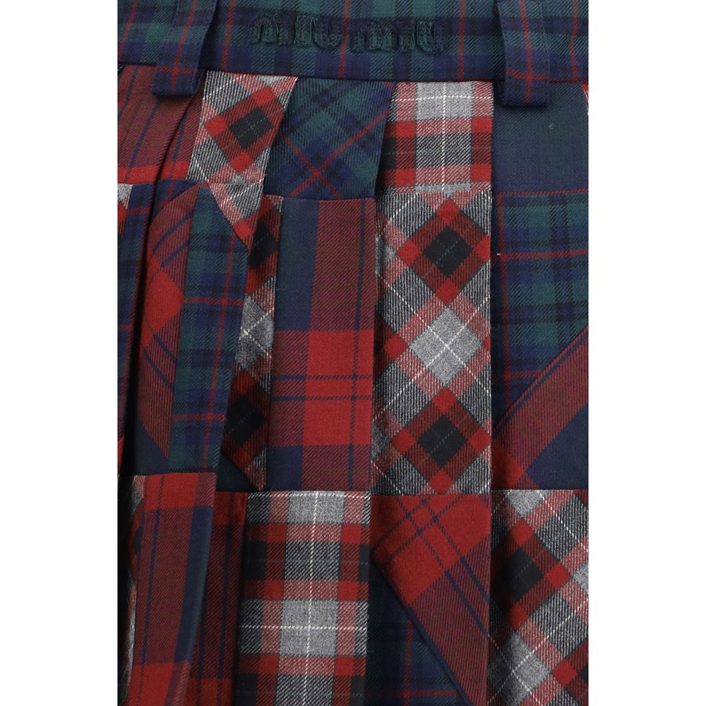 Multicolor Fleece Wool Mini Skirt - ventzia