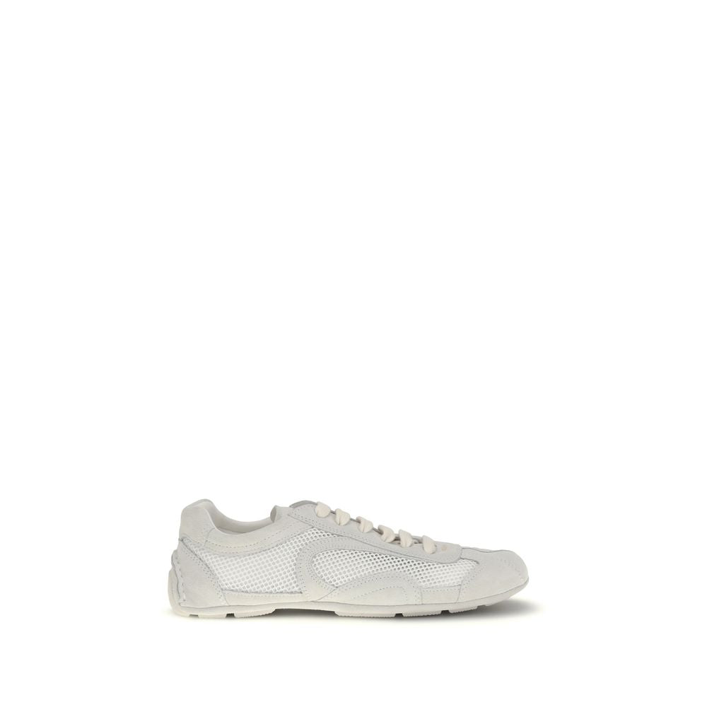 White Fabric Low Top Sneakers - ventzia