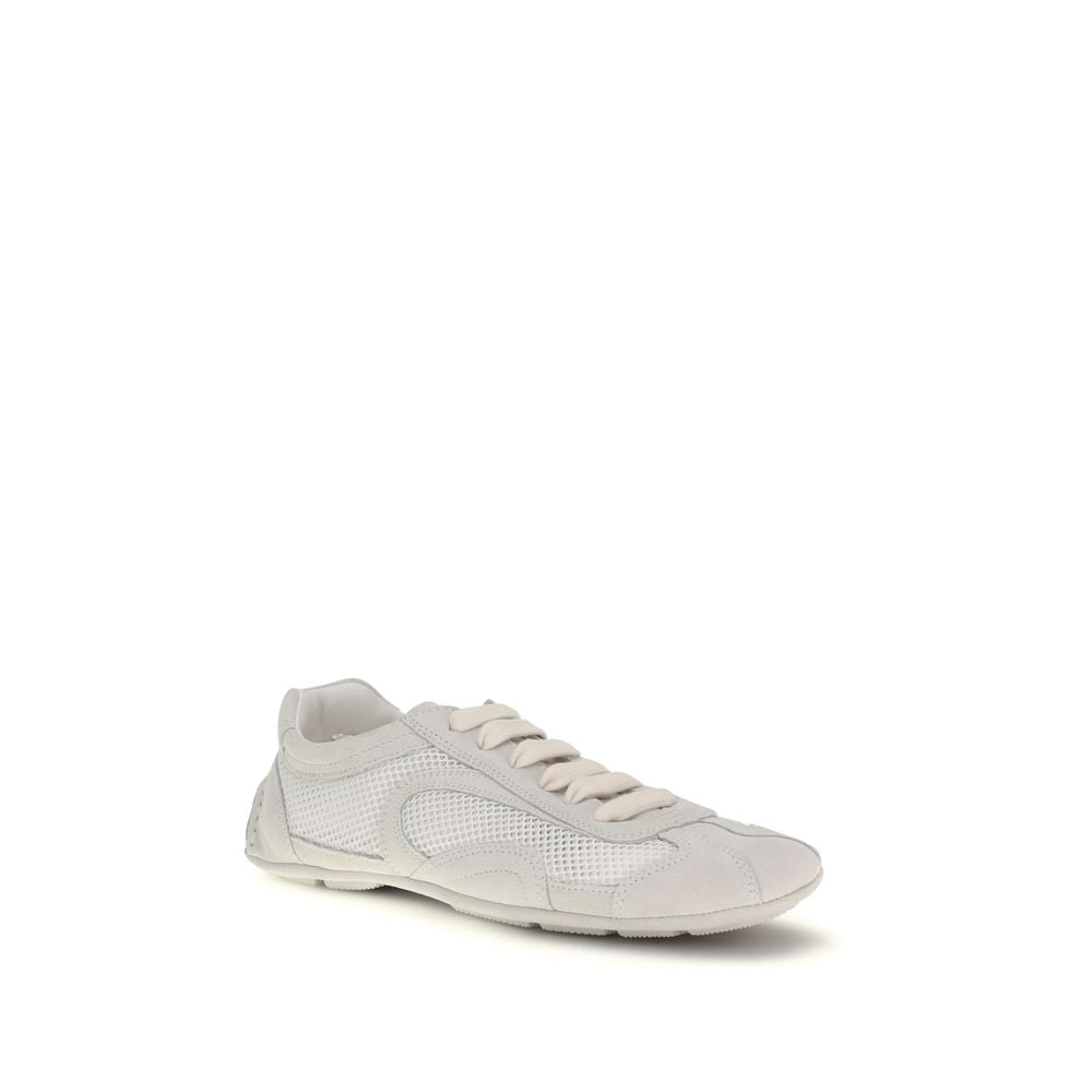 White Fabric Low Top Sneakers - ventzia