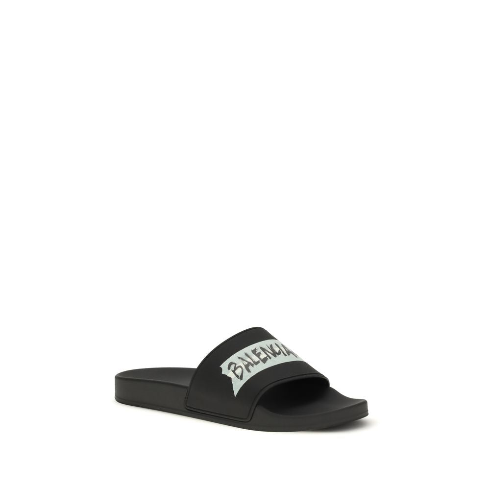 Black Rubber Sandals - ventzia