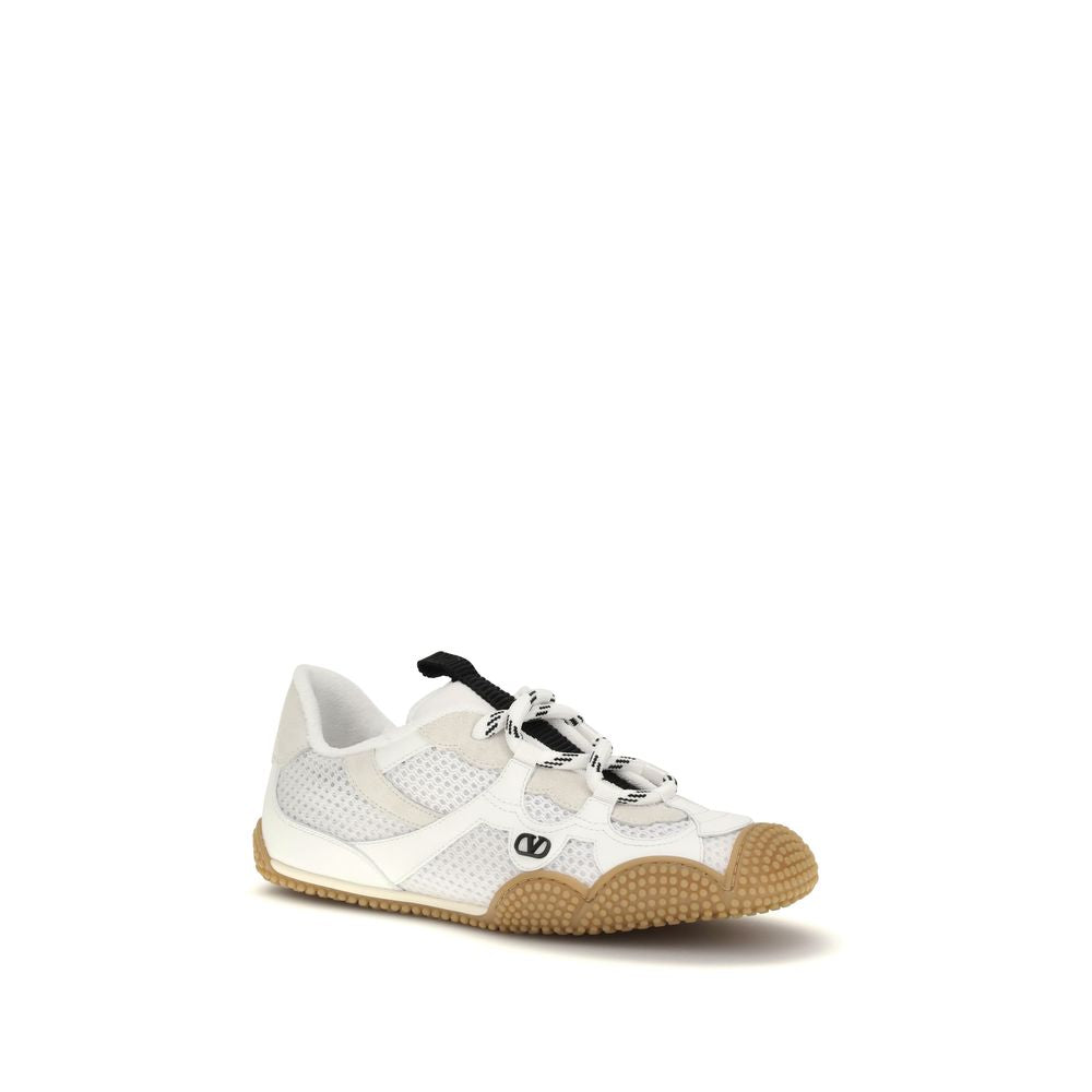White Polyamide Athletic Sneakers - ventzia