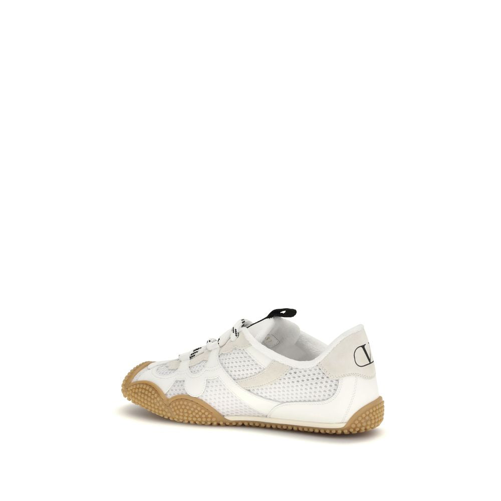 White Polyamide Athletic Sneakers - ventzia