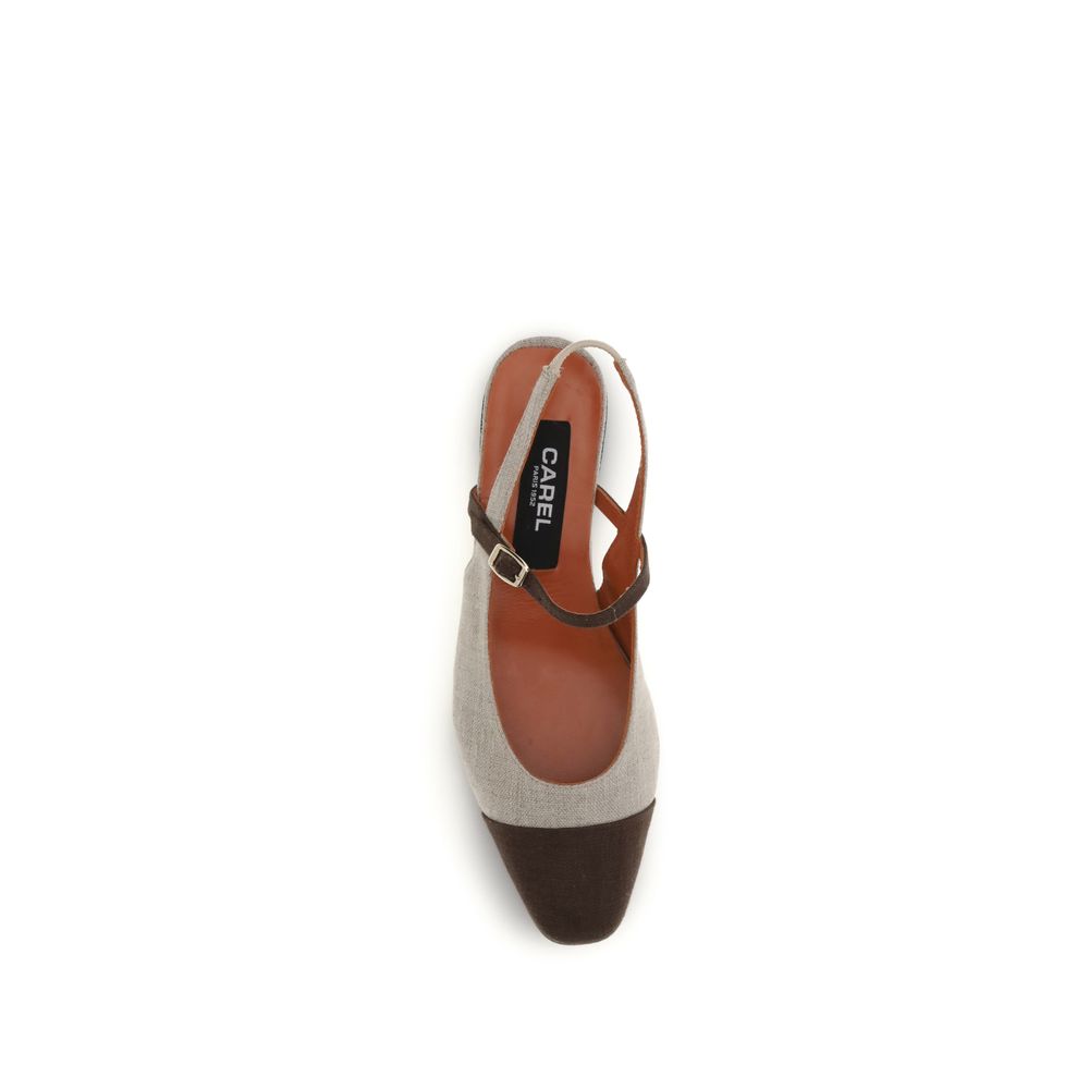 Beige Cotton Ballet Flats - ventzia