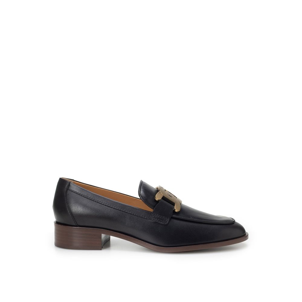 Black Calfskin Slip-On Loafers - ventzia