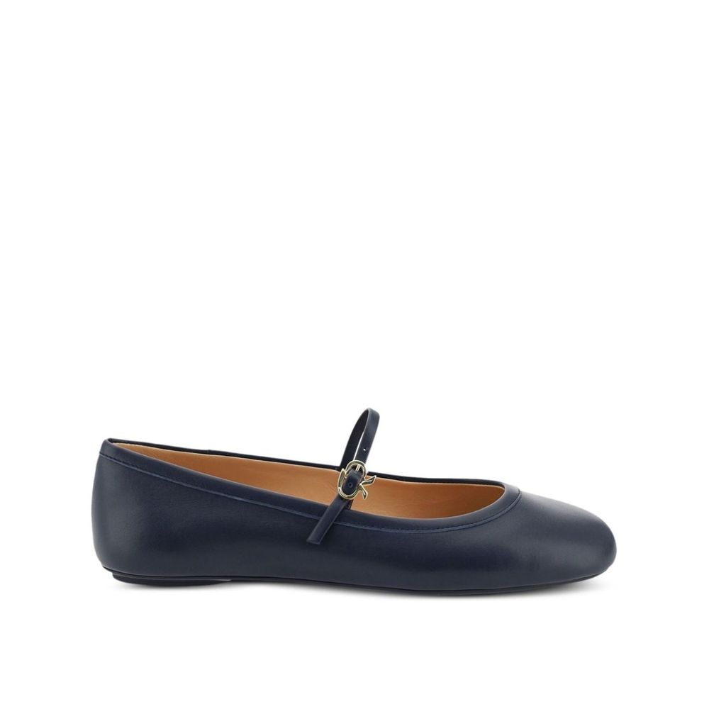 Blue Fabric Ballet Flats - ventzia