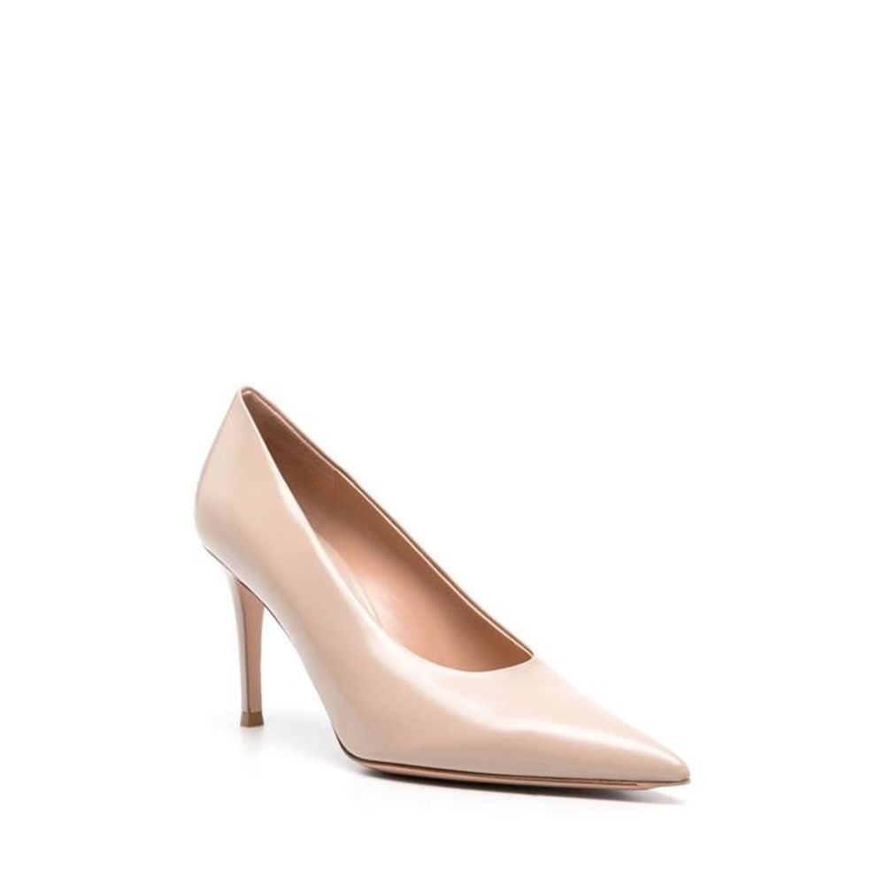 Beige Calfskin High Heel Pumps - ventzia