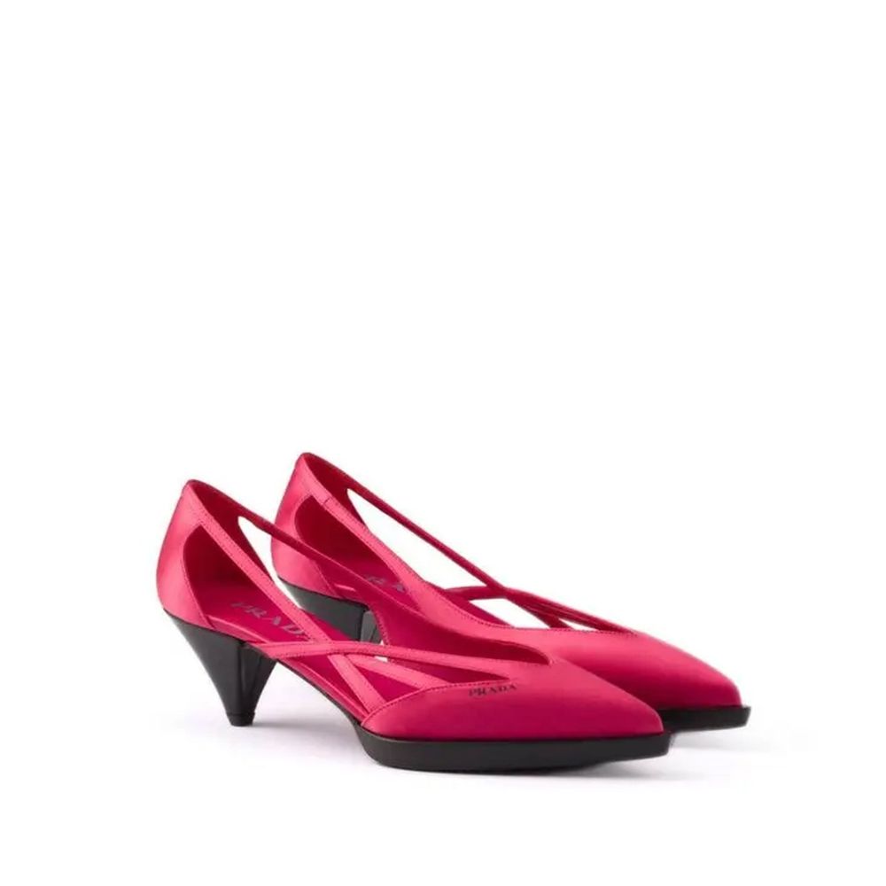 Multicolor Silk Mid Heel Pumps - ventzia