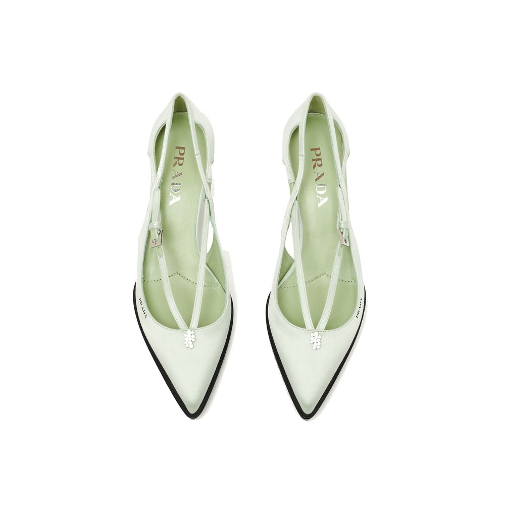 Bicolor Silk Mid Heel Pumps - ventzia
