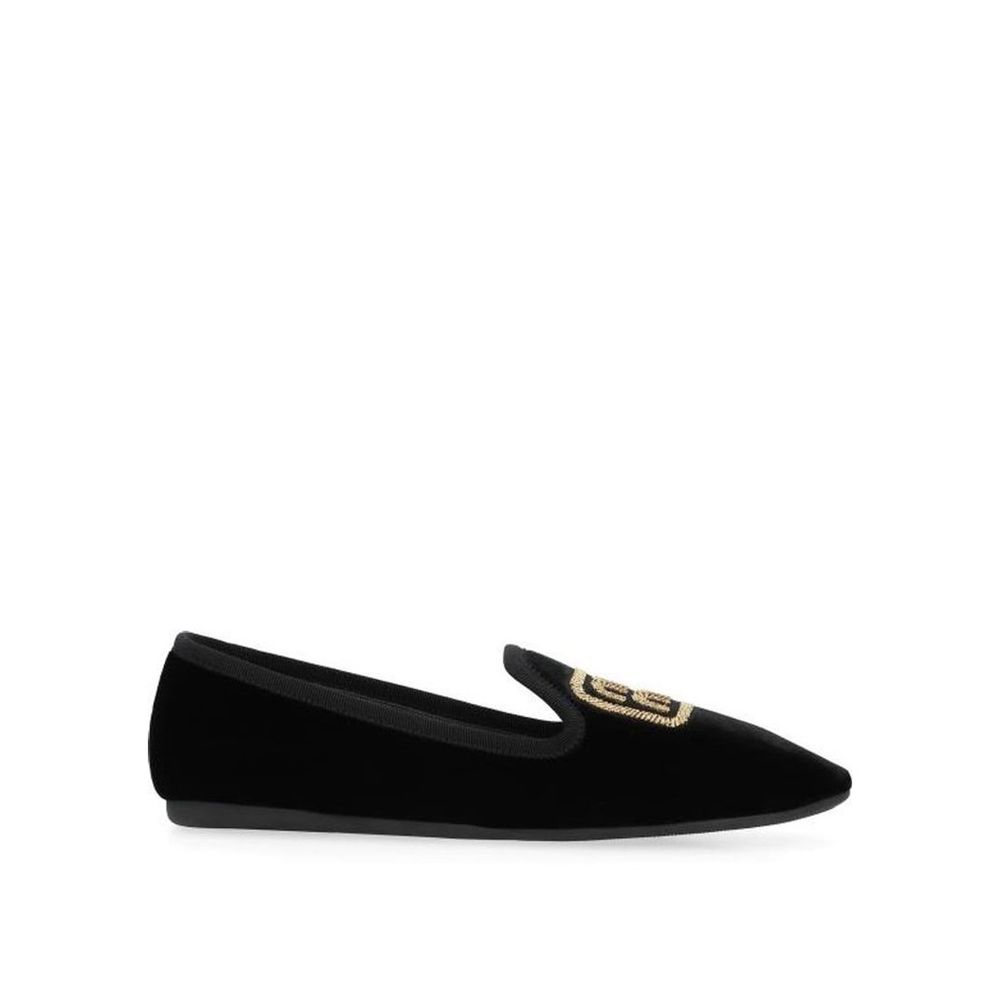 Black Fabric Flats - ventzia