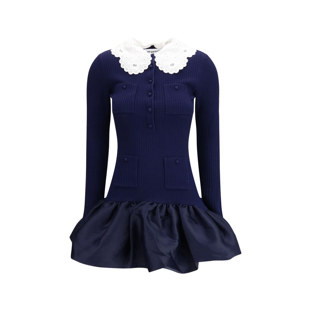 Blue Viscose Cocktail Dress - ventzia