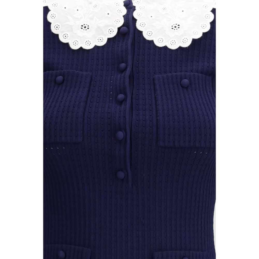 Blue Viscose Cocktail Dress - ventzia