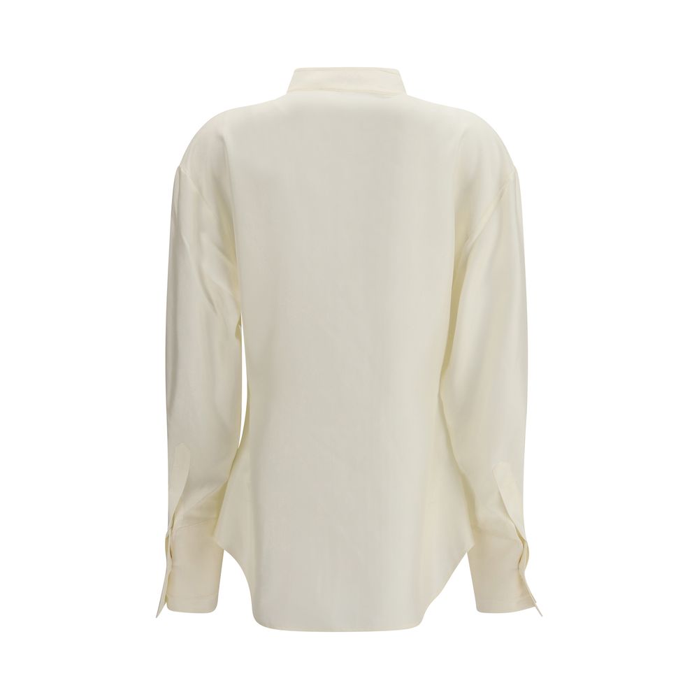 Beige Silk Dress Shirt - ventzia