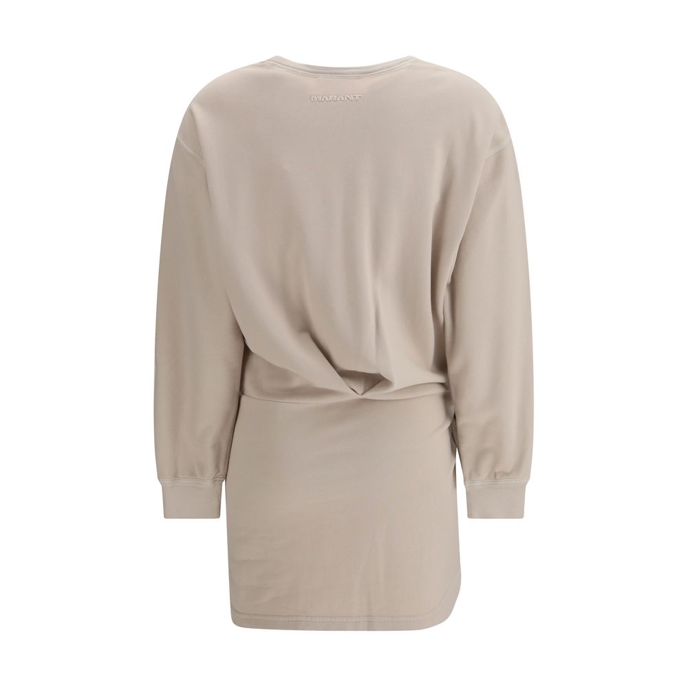 Beige Cotton Casual Dress - ventzia