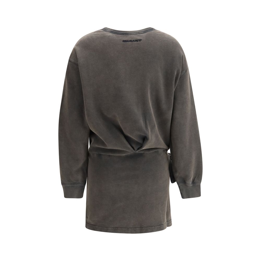 Gray Cotton Casual Dress - ventzia