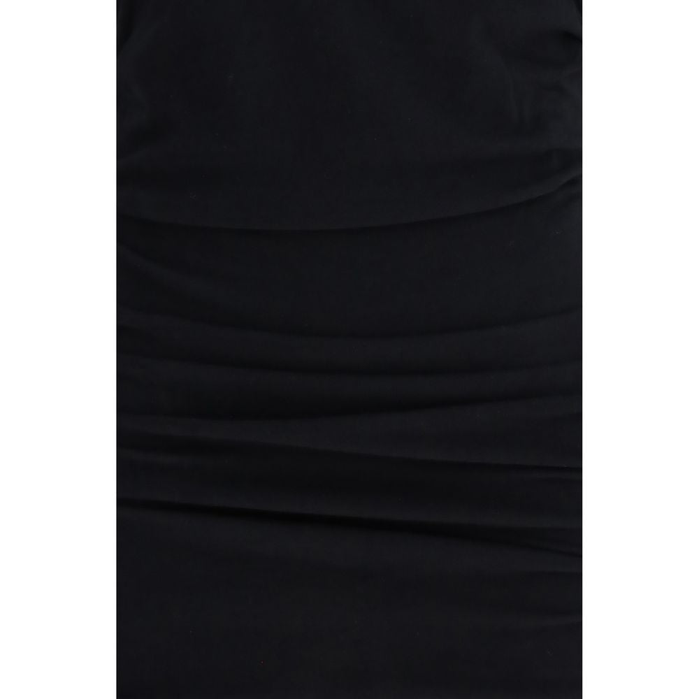 Black Cotton Casual Dress - ventzia