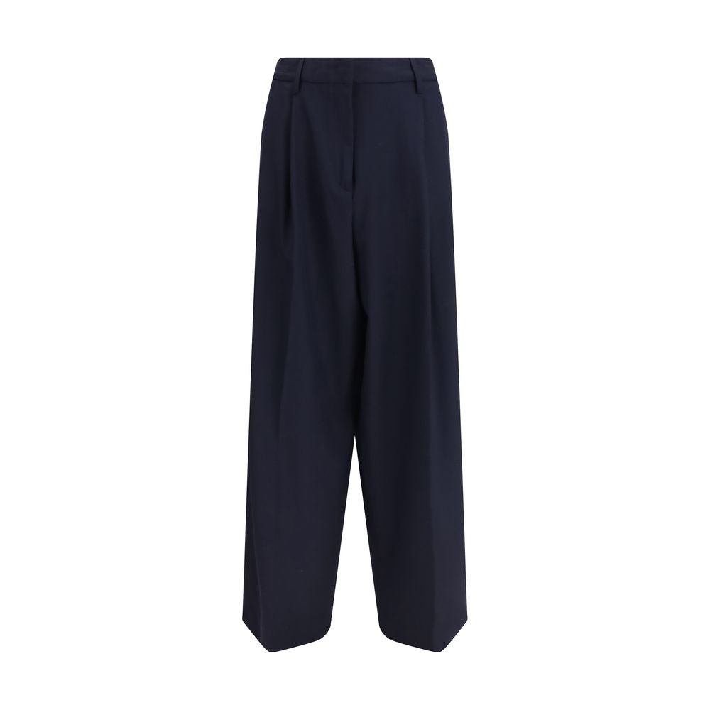 Blue Polyester Casual Pants - ventzia
