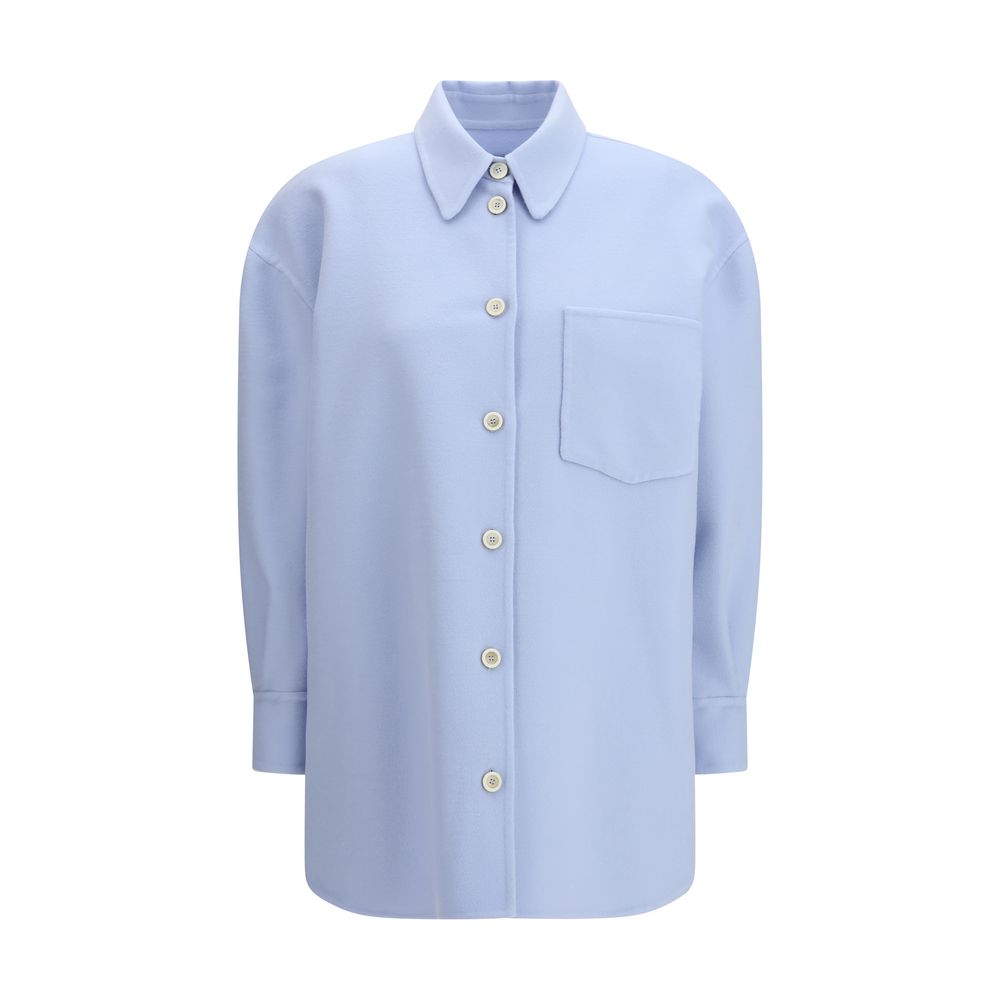 Blue Fleece Wool Shirt - ventzia
