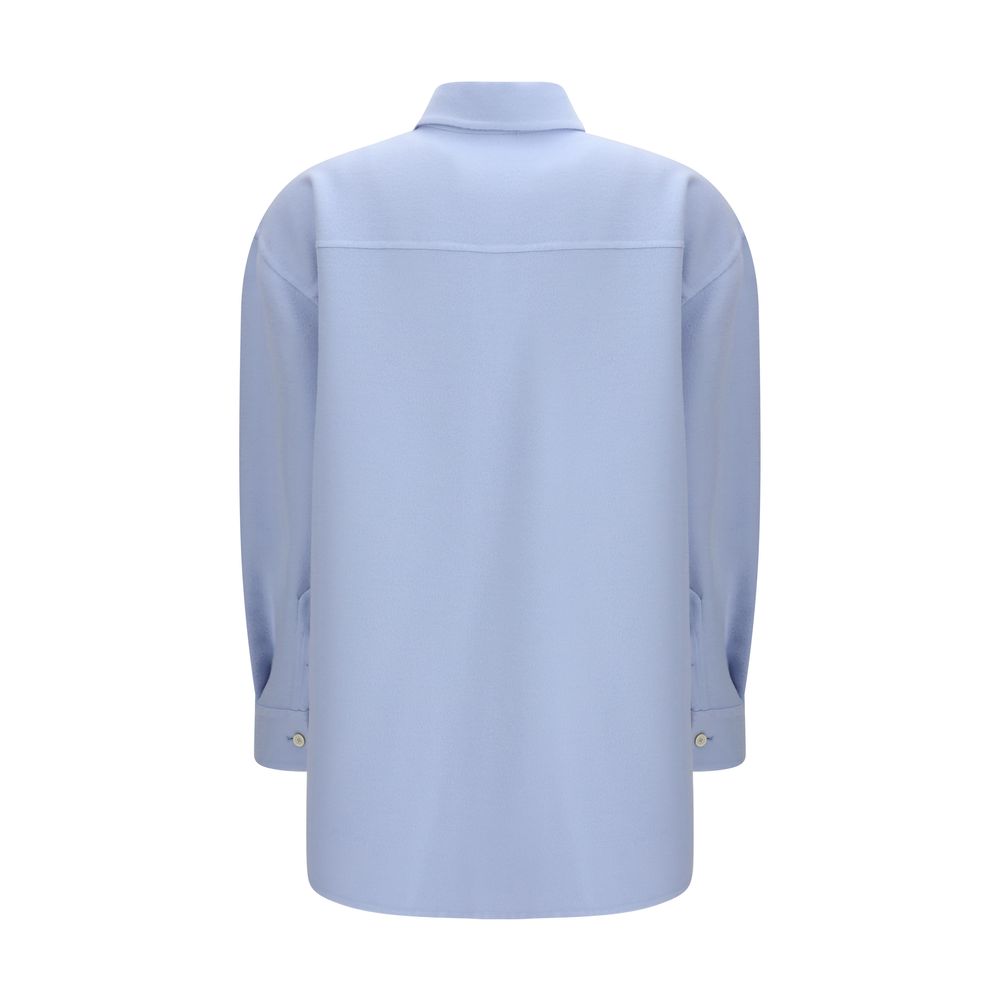 Blue Fleece Wool Shirt - ventzia