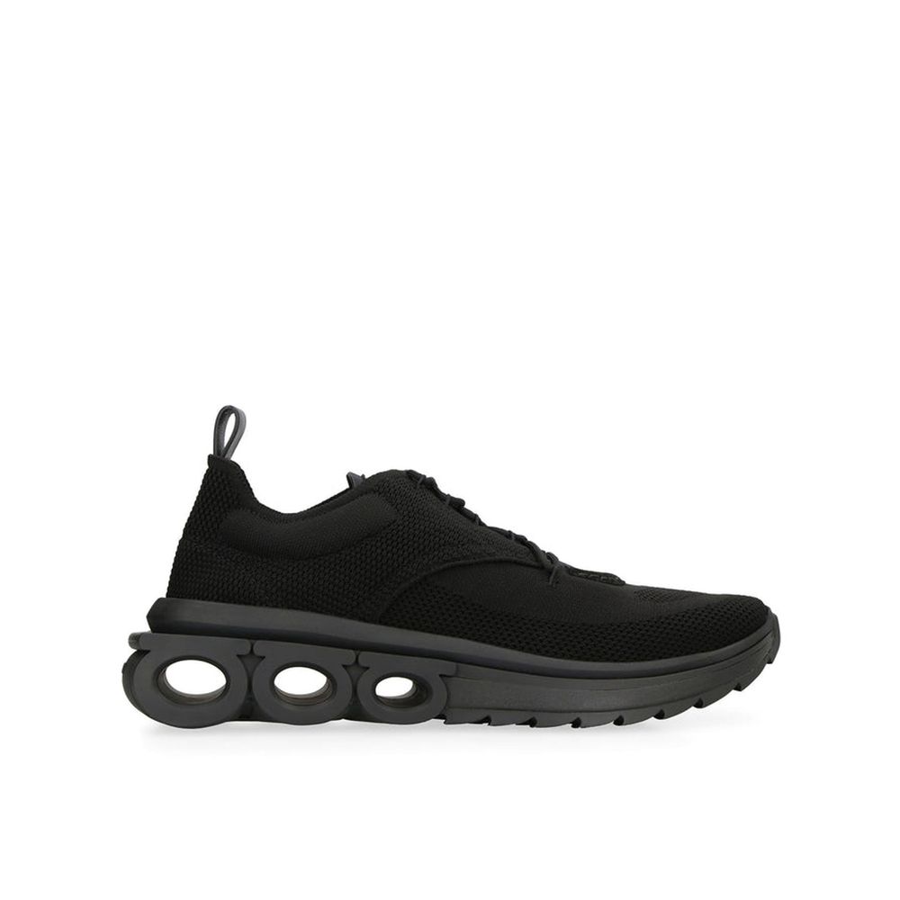 Black Fabric Athletic Sneakers - ventzia