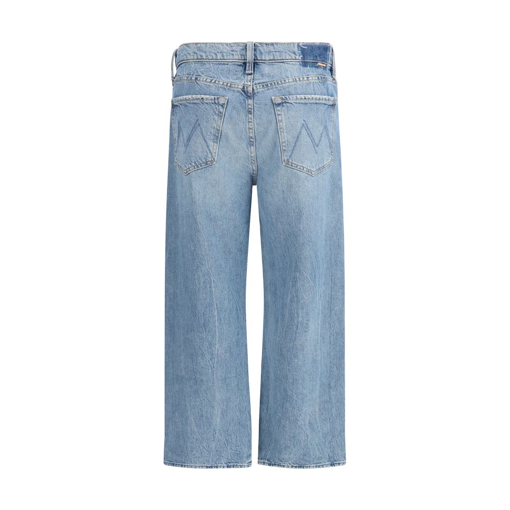Blue Cotton Cropped Jeans - ventzia