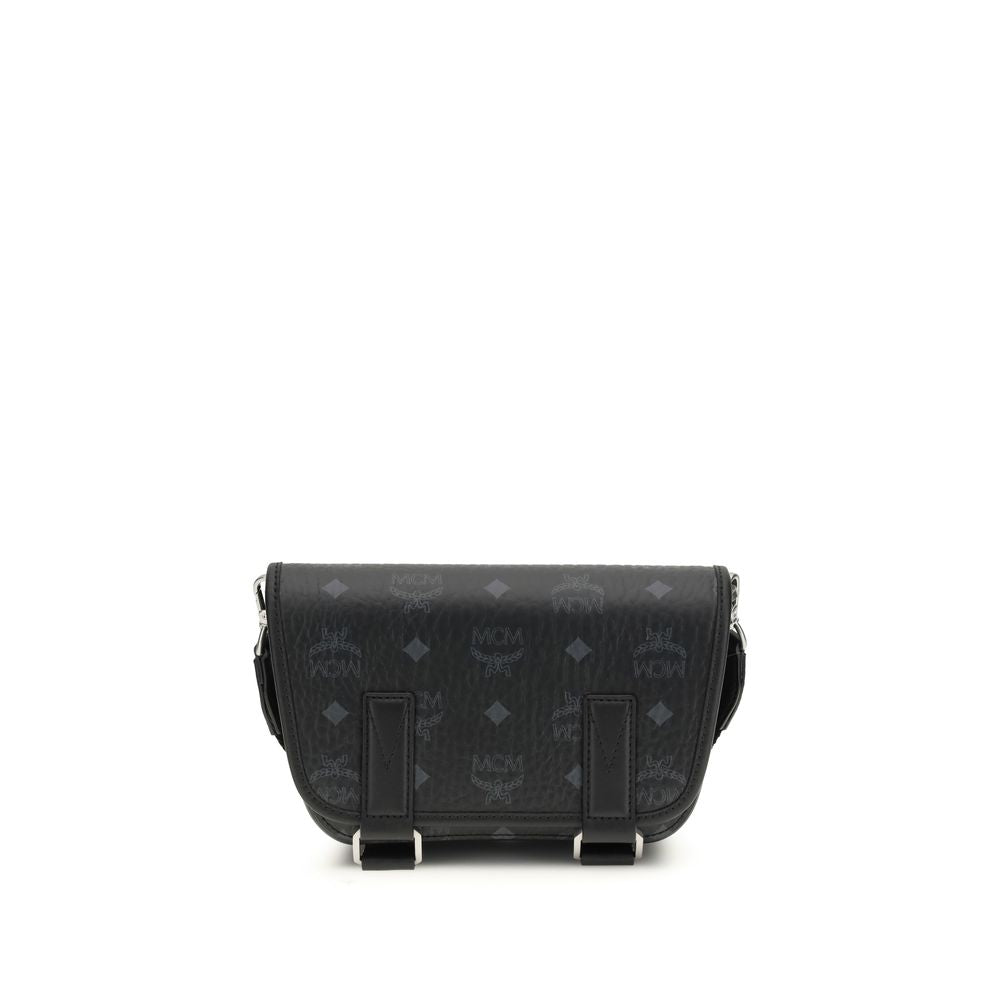 Black Fabric Shoulder Bag - ventzia