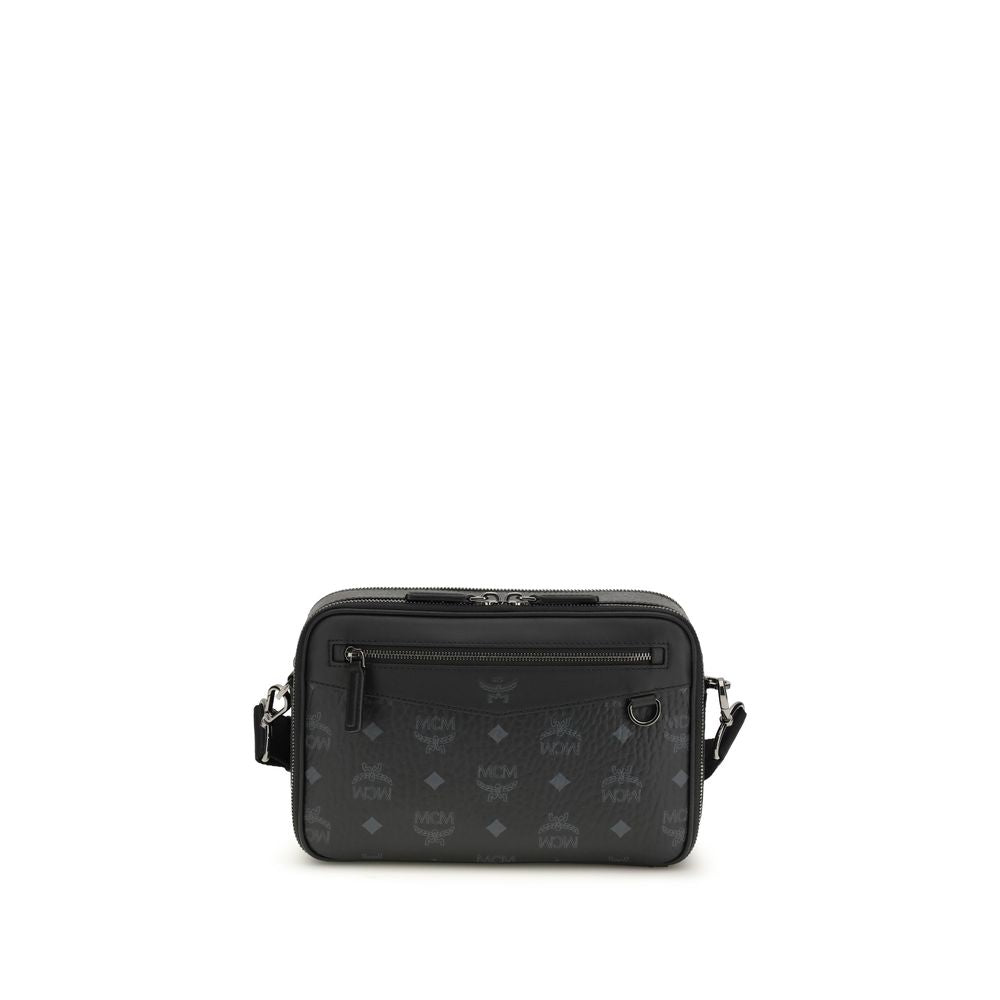 Black Fabric Shoulder Bag - ventzia