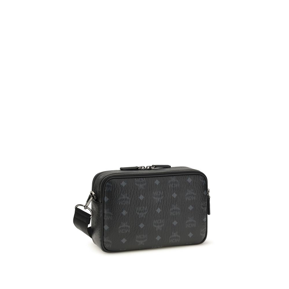 Black Fabric Shoulder Bag - ventzia