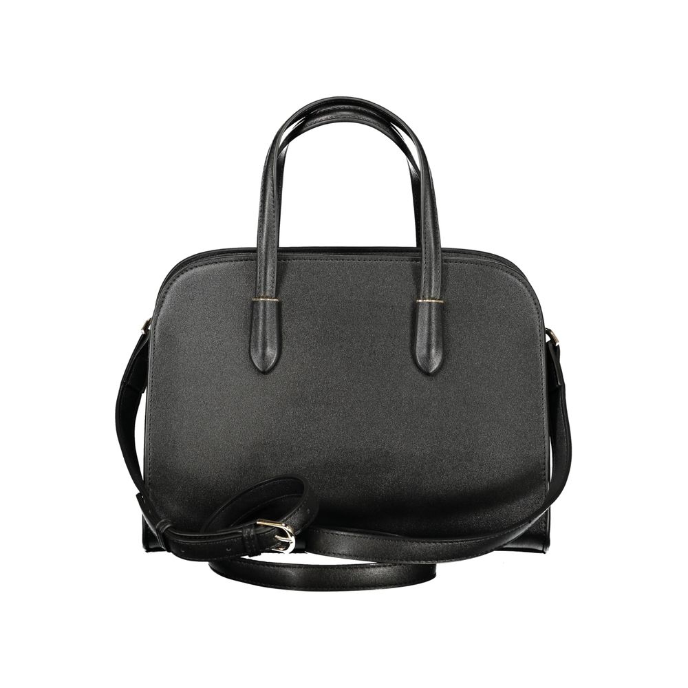 Black Polyurethane Women Handbag - ventzia