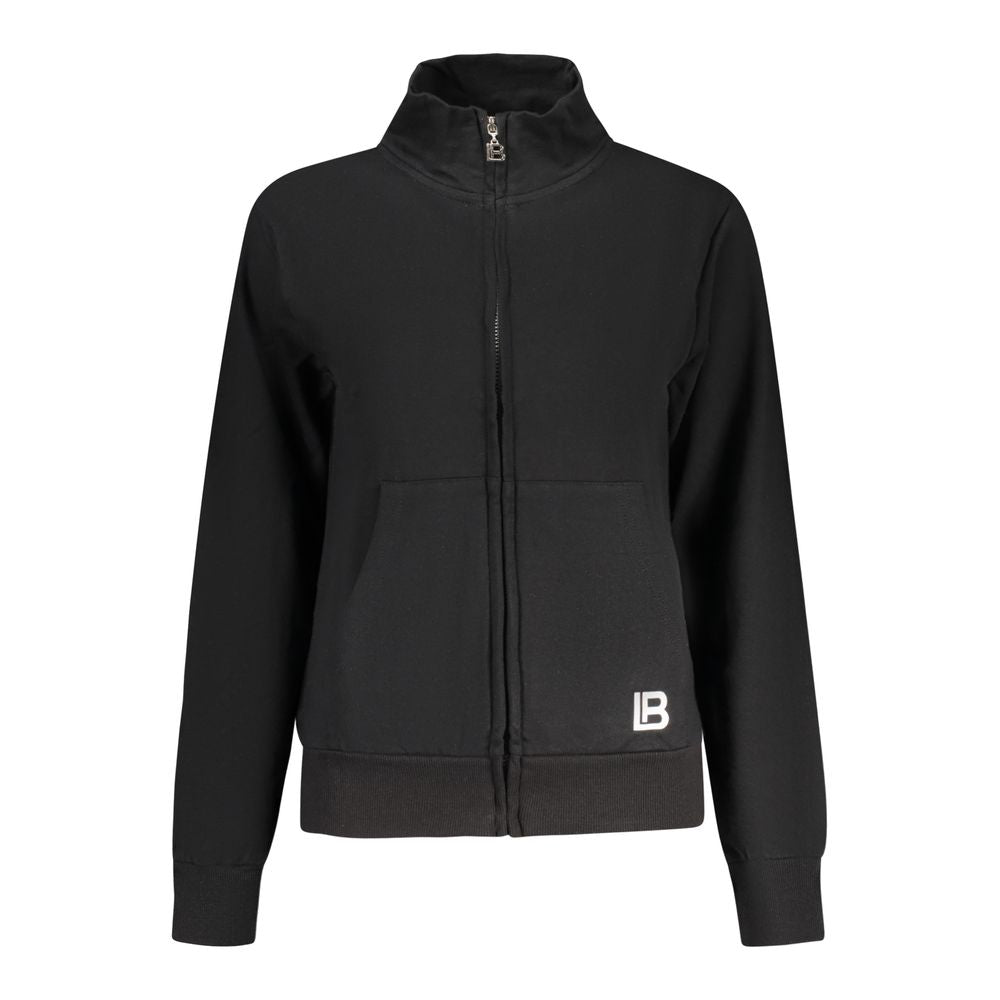 Black Cotton Women Sweatshirt - ventzia