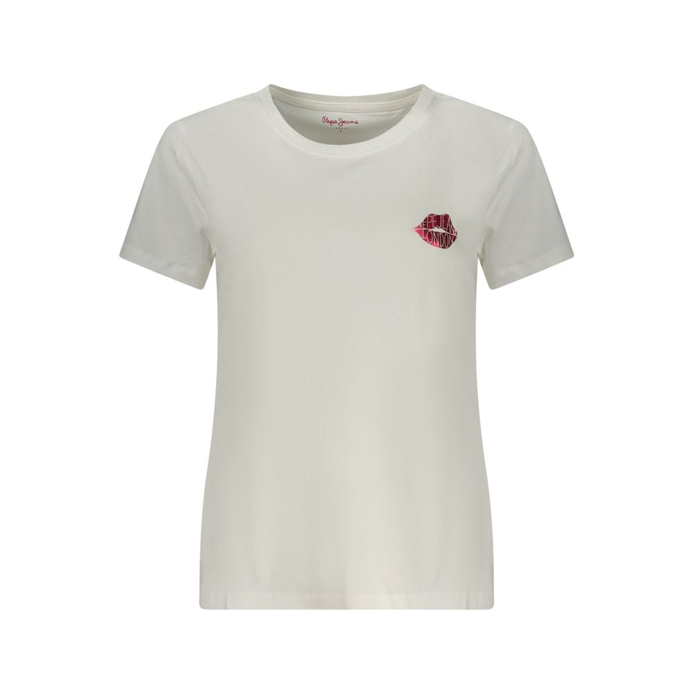 White Cotton Women T-Shirt - ventzia