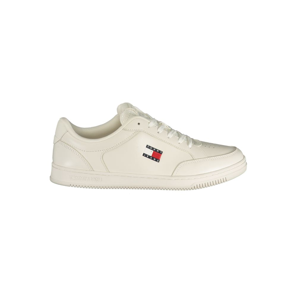 White Polyurethane Men Sneaker - ventzia