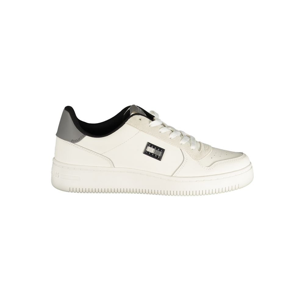 White Polyurethane Men Sneaker - ventzia