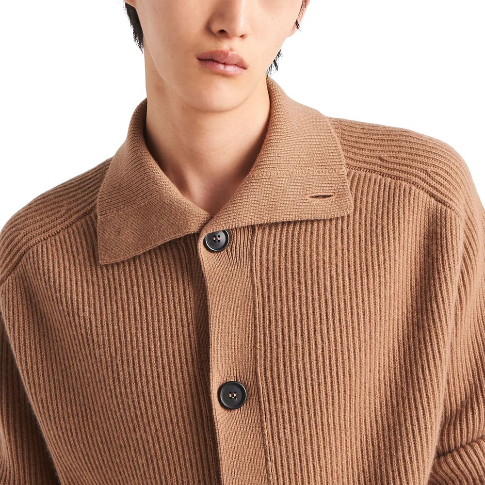 Brown Cashmere Cardigan - ventzia