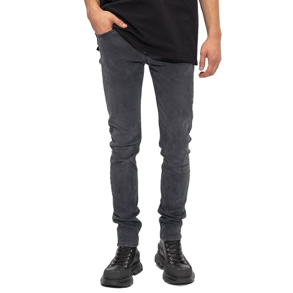 Black Cotton Skinny Jeans - ventzia