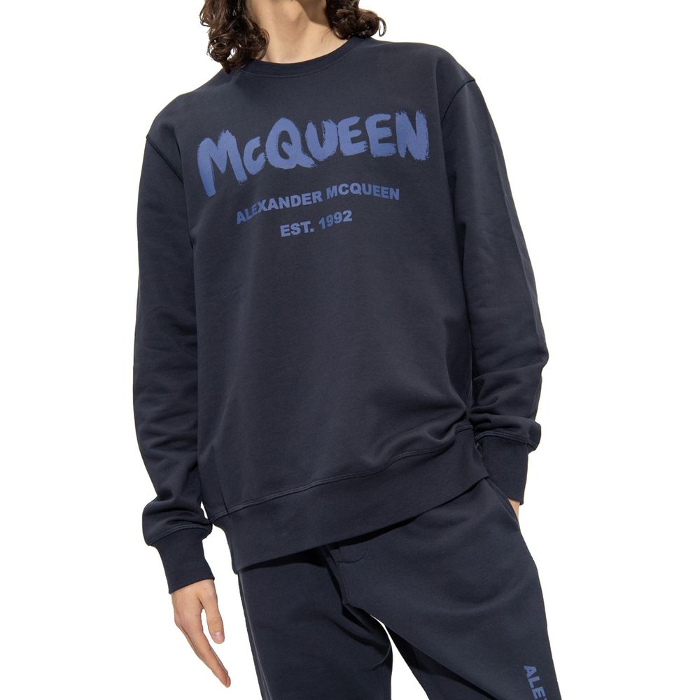 Blue Cotton Sweatshirt - ventzia