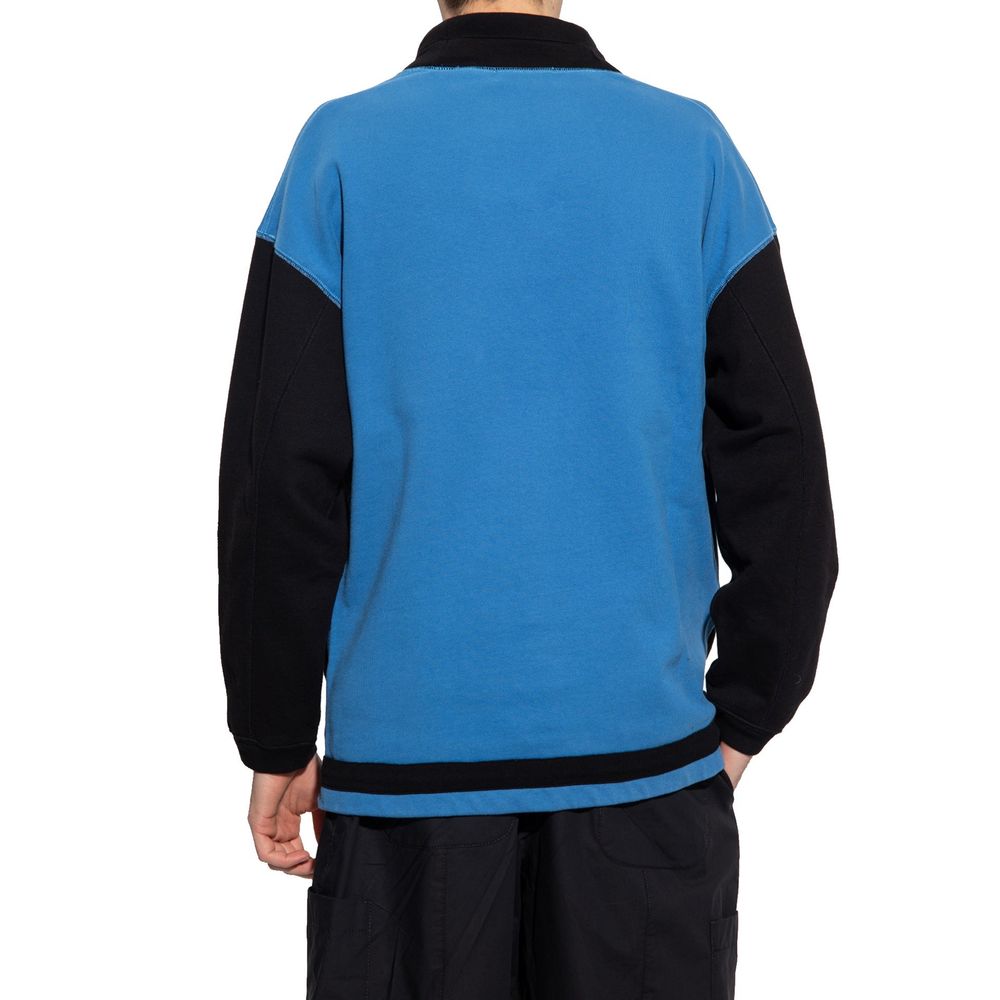 Blue Cotton Sweatshirt - ventzia