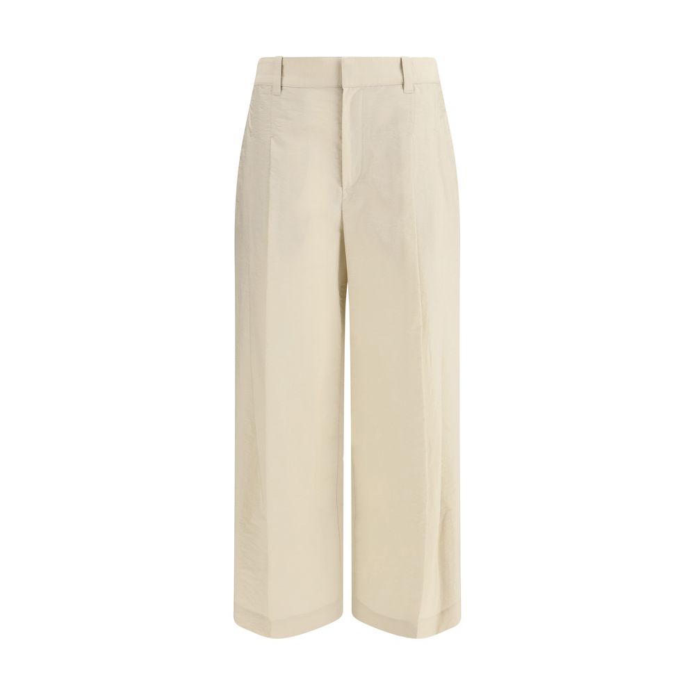 Beige Cotton Casual Pants - ventzia