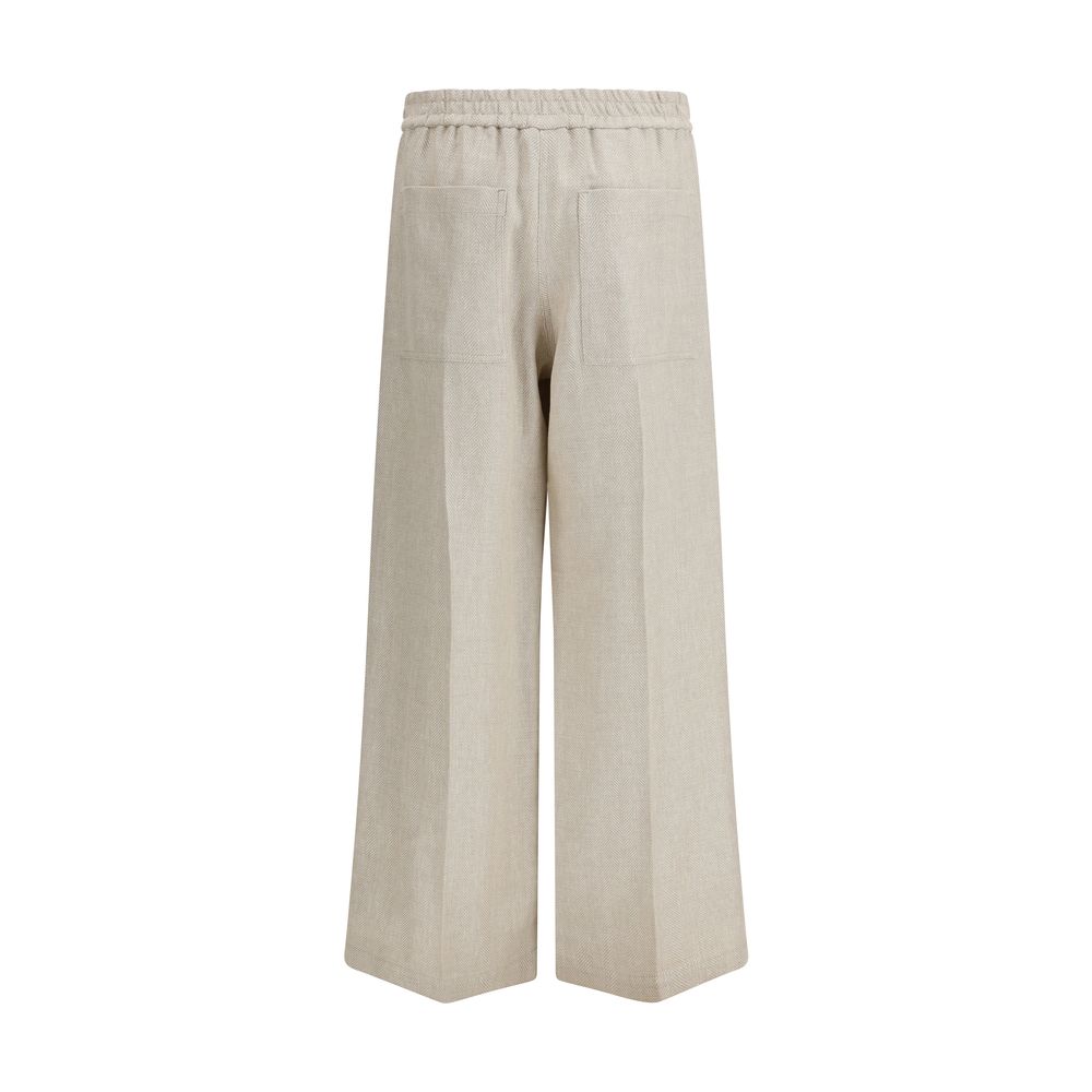Beige Linen Casual Pants - ventzia