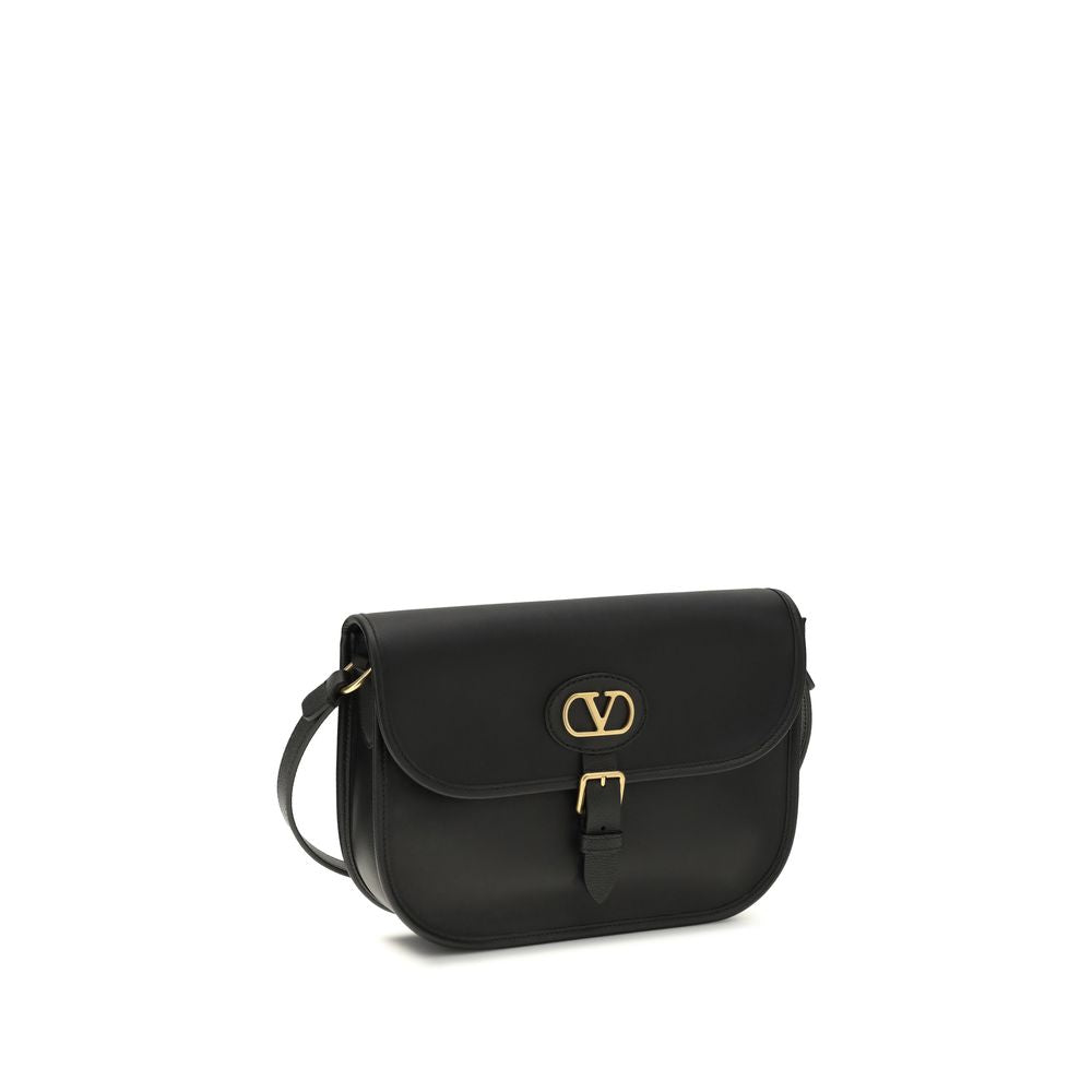 Black Calf Leather Bos Taurus Shoulder Bag - ventzia