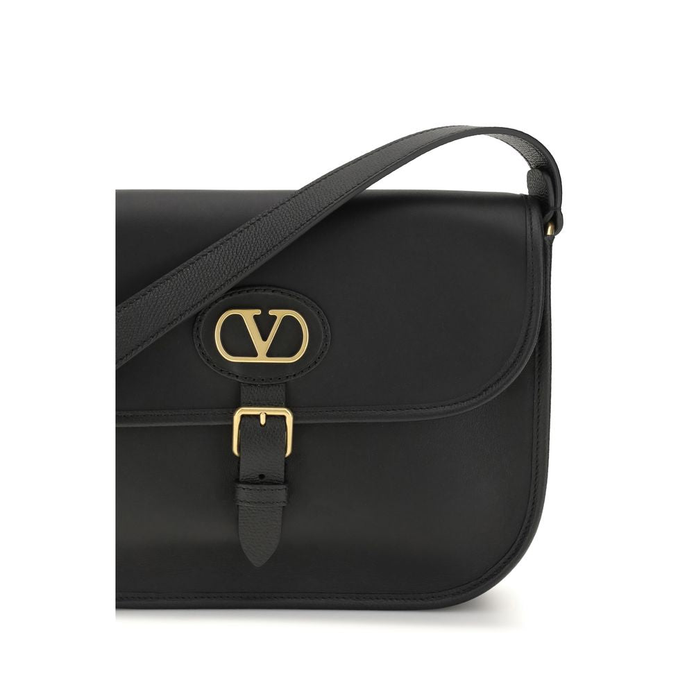 Black Calf Leather Bos Taurus Shoulder Bag - ventzia