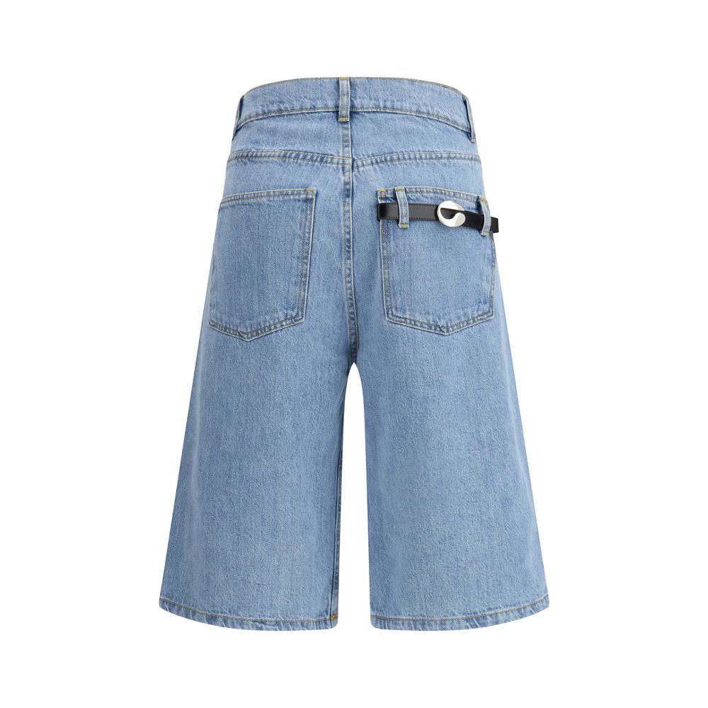 Blue Cotton Bermuda Shorts - ventzia