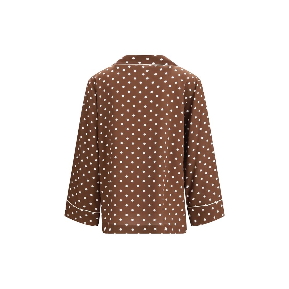 Brown Silk Pattern Shirt - ventzia