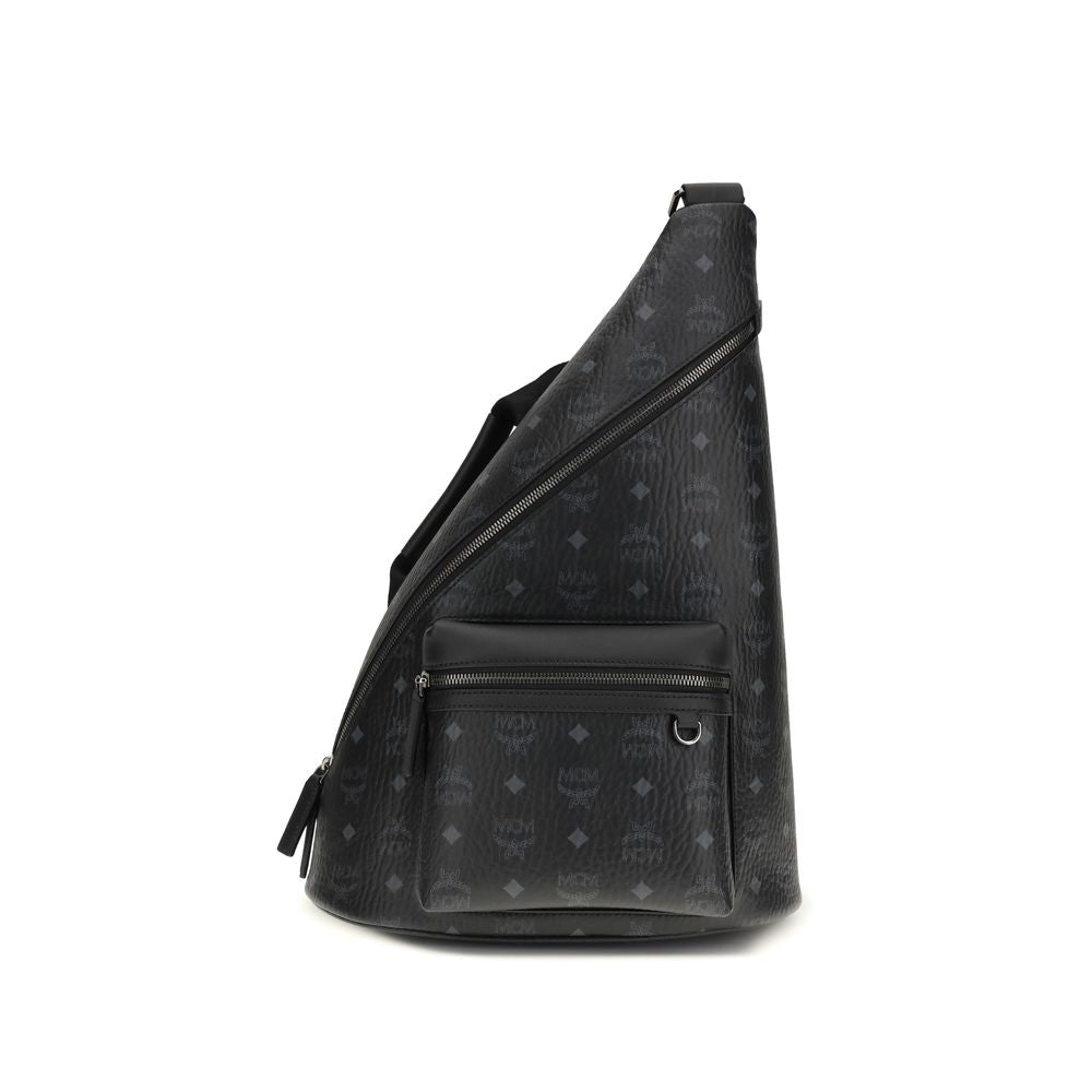 Black Fabric Shoulder Bag - ventzia