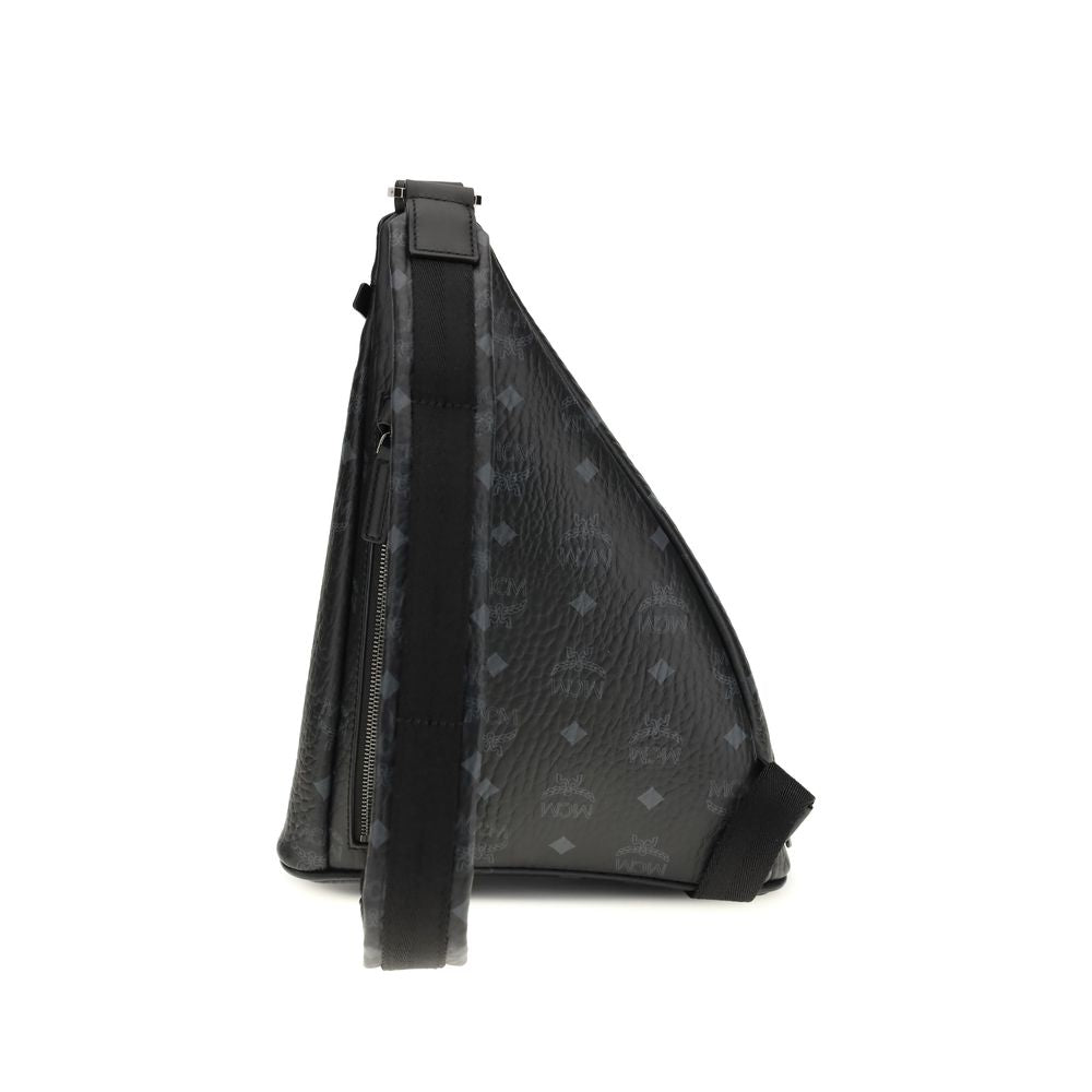 Black Fabric Shoulder Bag - ventzia