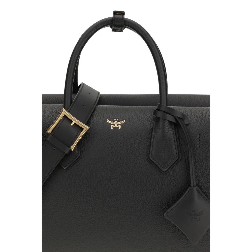 Black Calf Leather Bos Taurus Handbag - ventzia