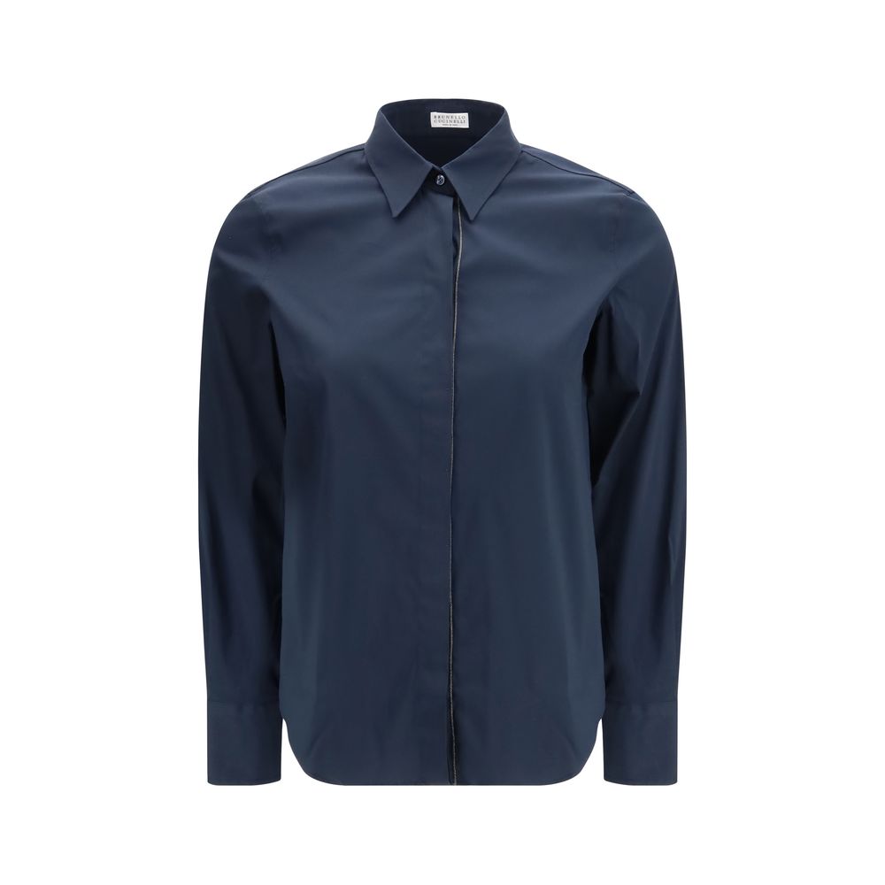 Blue Cotton Dress Shirt - ventzia